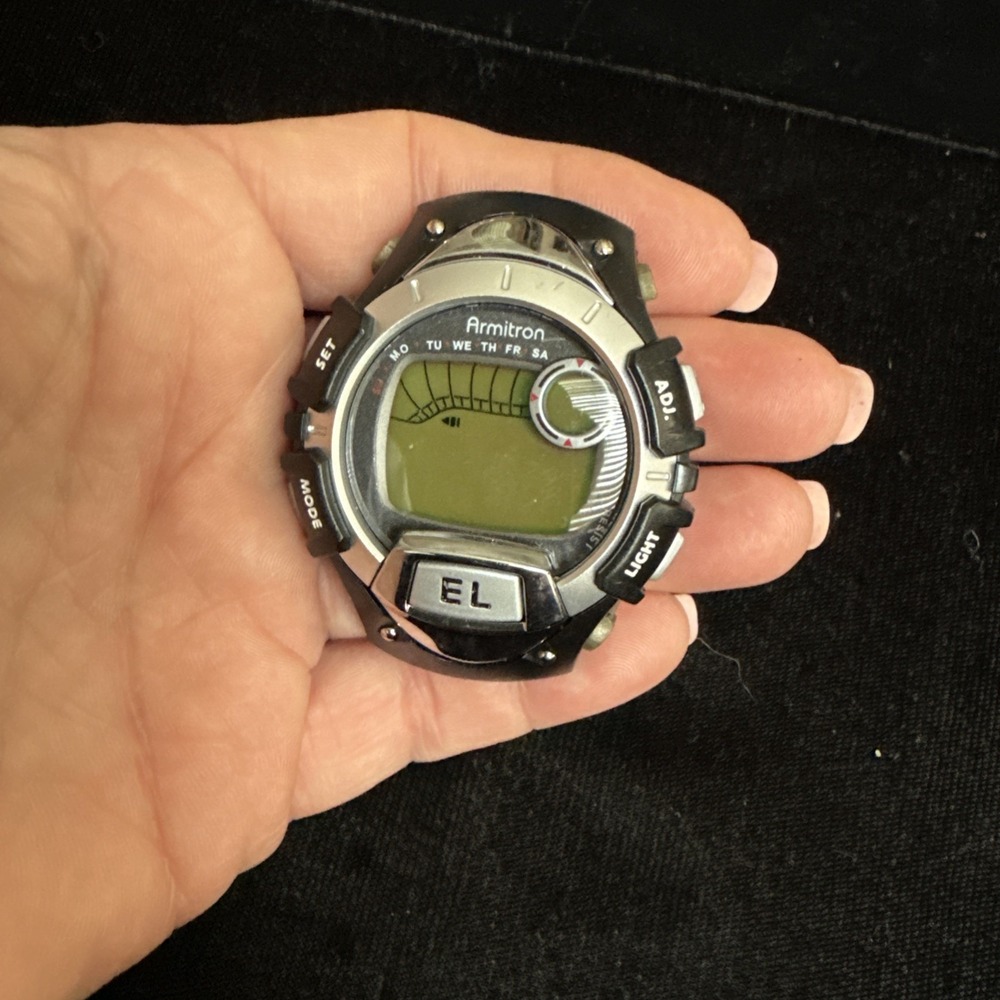 Armitron Men's Digital Watch‎ Water Resistance Need New Band And Battery 4198